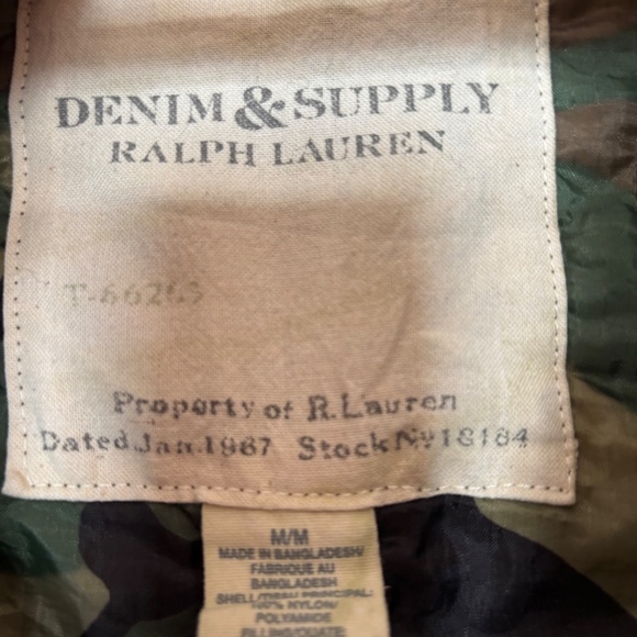 mens Ralph Lauren size medium camouflage coat Denim and Supply USA flag vintage - Picture 5 of 13